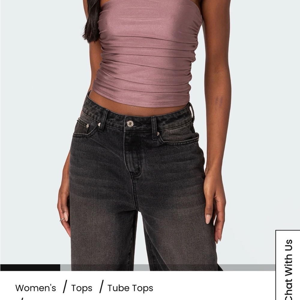 Edikted Pink Ruched Tube Top - Picture 2 of 2